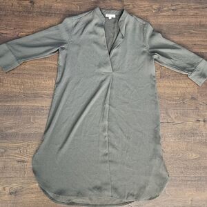 Prologue khaki green shift dress with 3/4 sleeves and v-neck. Size S #dress #kha